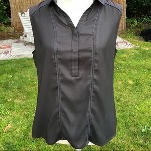 Ann Taylor Sleeveless Charcoal Top M